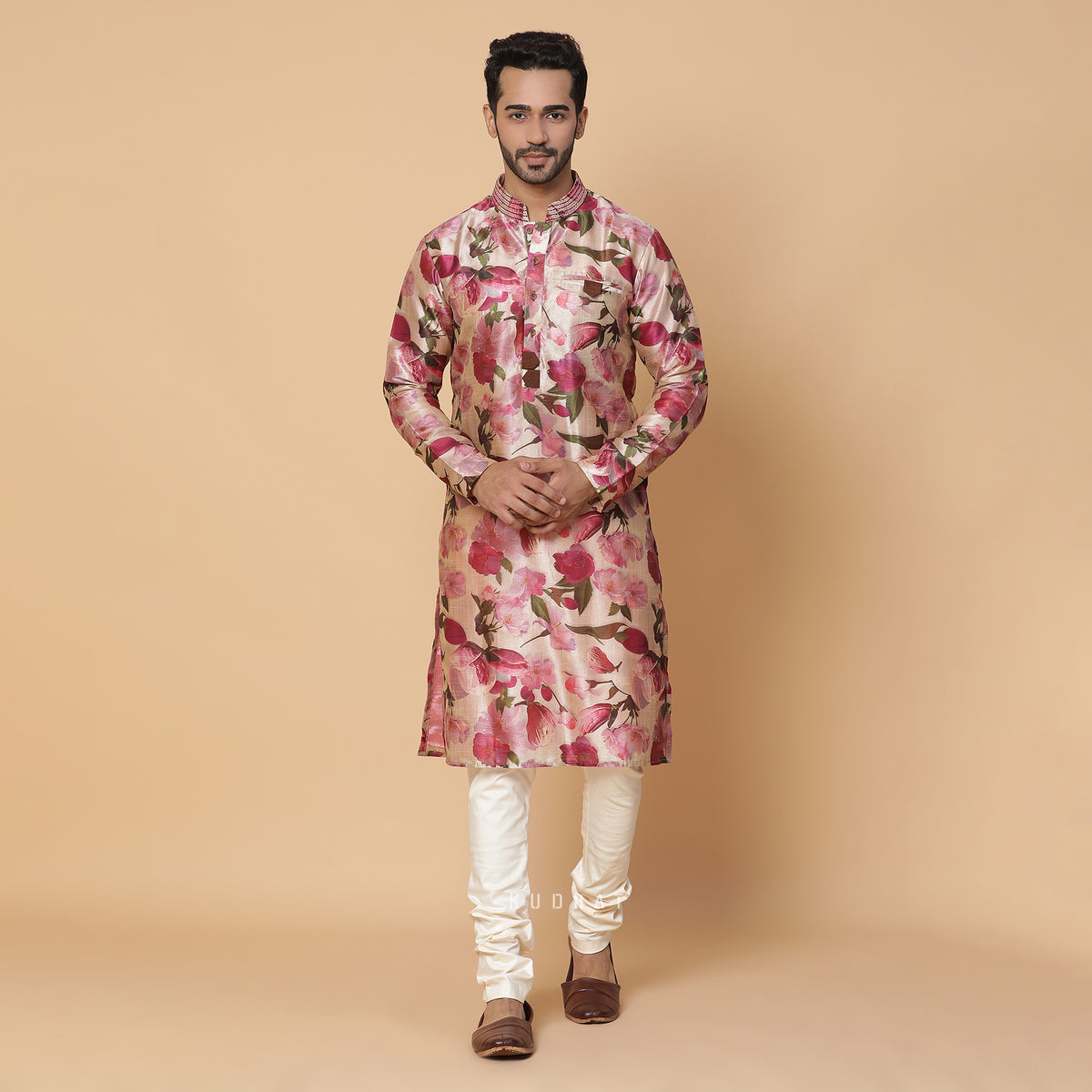 Cherry Blossom Silk Kurta