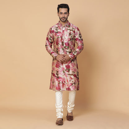 Cherry Blossom Silk Kurta