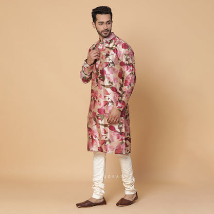 Cherry Blossom Silk Kurta