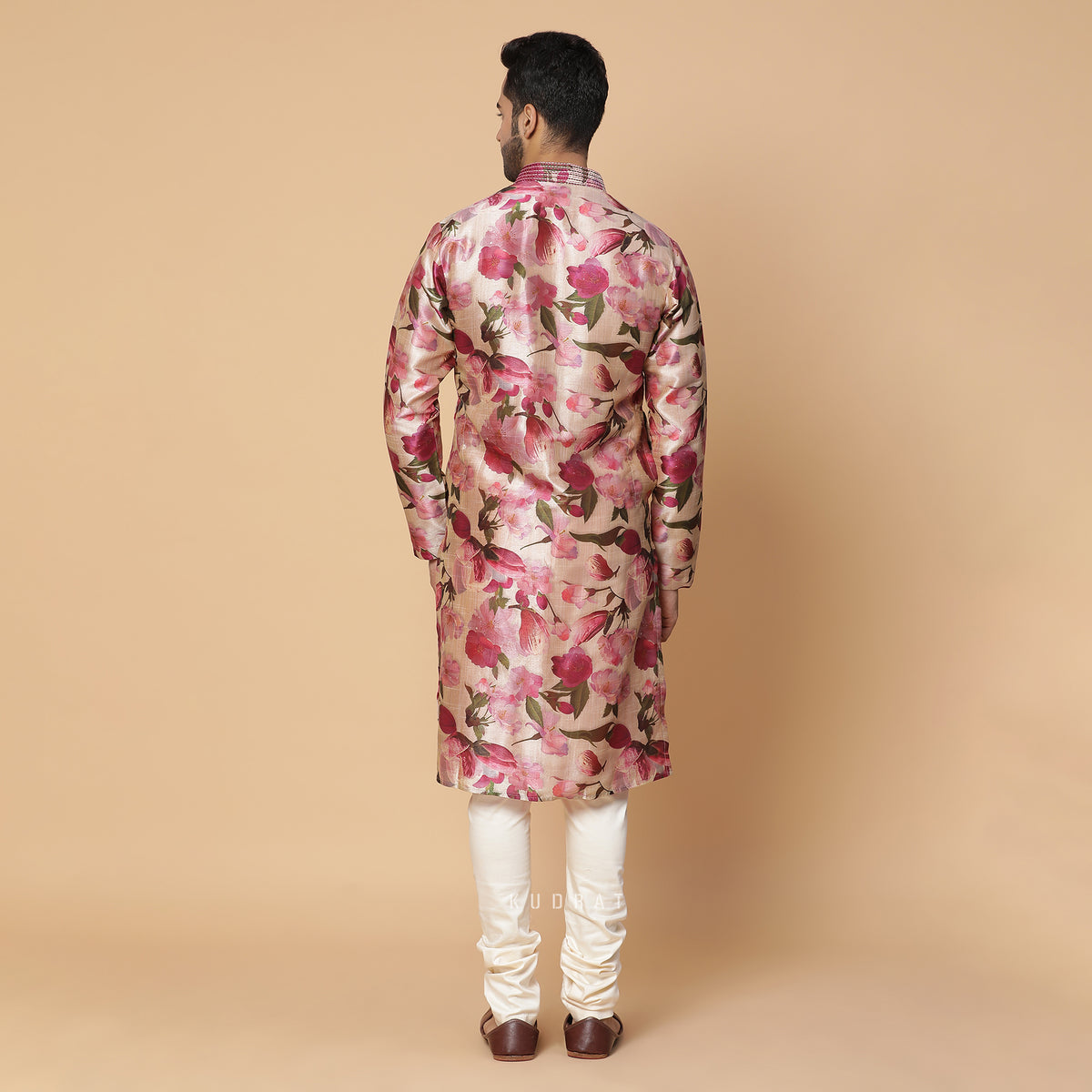 Cherry Blossom Silk Kurta