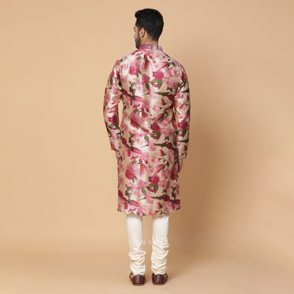 Cherry Blossom Silk Kurta