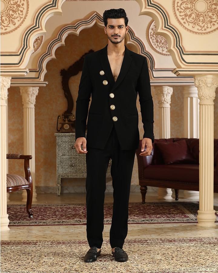 Gold coins black suit set