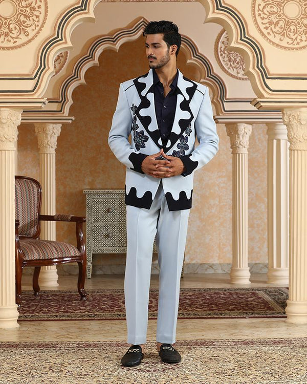 Blue lily dual tone suit set