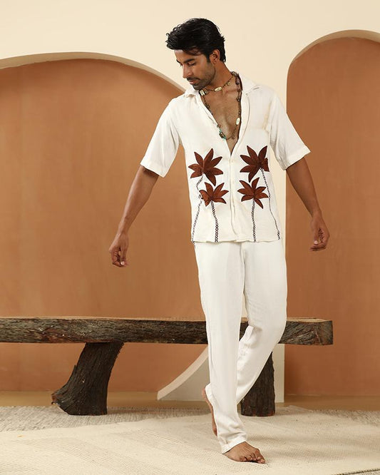 Palms white linen shirt